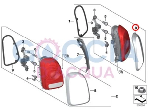 Anello Cromato Originale MINI Countryman F60 Luce Posteriore - Sinistro 63217385427 - Foto 1 di 3
