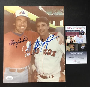 Gary Carter Carl Yastrzemski BASEBALL Signed 8x10 Photo JSA CERTIFIED Autograph - Picture 1 of 8