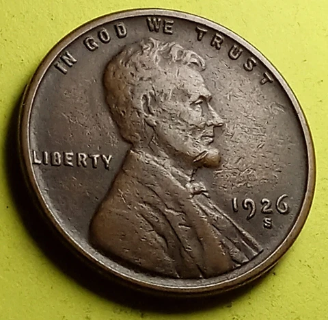 1926-S Lincoln Wheat Cent Penny 1c -FINE Cover