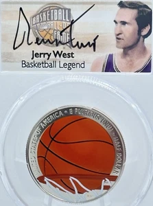 2020-S 50C Basketball Hall/Fame PCGS PR70DCAM Colorized Jerry West/sig #3392 - Picture 1 of 5