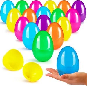 JOYIN 3.15" Easter Eggs, Large Fillable Plastic Eggs Empty Colorful Bright - Picture 1 of 7