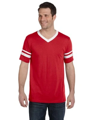 Augusta Sportswear Baseball Sleeve Stripe Jersey V-neck T-Shirt S-2XL M-360 - Image 1 of 2