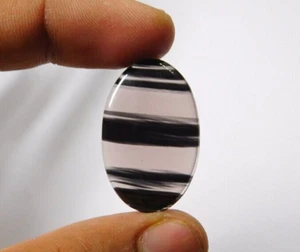 Increíble cabujón de encaje de obsidiana de medianoche piedra preciosa de obsidiana suelta 22 quilates ME-7644 - Imagen 1 de 5