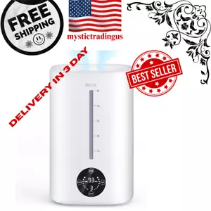 Humidifiers for Bedroom, 5L Top Fill Humidifier Large Room Cool & Warm Mist Humi - Picture 1 of 8