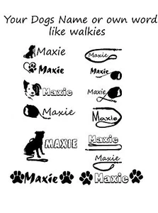 Personalised Dog Name + logo Vinyl Decal Sticker For bowls ,cars, windows, walls - Picture 1 of 6