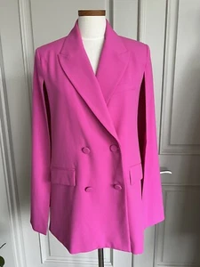 Blazer da donna rosa colletto lunghezza media manica lunga Zara taglia M nuovo con etichette - Foto 1 di 8