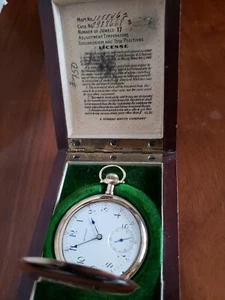 E HOWARD GOLD FILLED HUNTER 12 SIZE AND SERVICED WITH ORIGINAL BOX 1911 - Picture 1 of 13