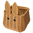Bunny Wicker Basket - Cute Rabbit Ears Rattan Gift & Picnic Organizer-