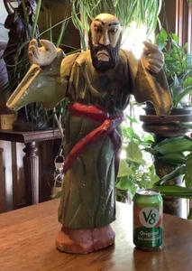 Late 19th Century Antique Carved Wooden Saint or Biblical Figure Statue Folk Art - Picture 1 of 11