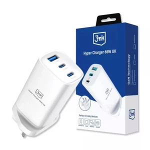 3mk 65W Hyper Chargeur 2 USB C Ports Et 1 USB A Port Blanc - Photo 1 sur 24
