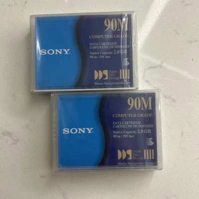 Lot of 2 - Sony 90M Computer Grade Data Cartridge 2GB DDS Digital Data Storage - Image 1 of 4