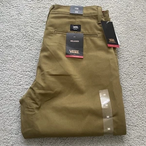 Pantalones informales chinos relajados Vans caquis oliva TALLA 30x32 nuevos con etiquetas - Imagen 1 de 17