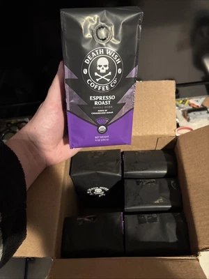 Café Death Wish, grano entero tostado espresso (paquete de 6 9 oz) nuevo sellado Foto 1 de 3