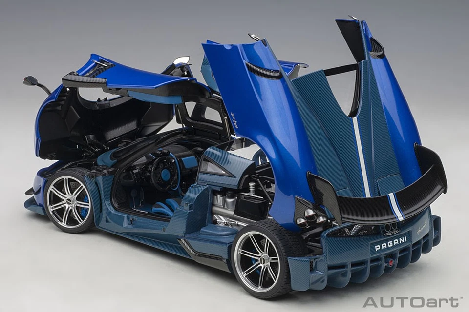 AUTOart 1/18 Pagani Huayra BC Metallic Blue Blue Carbon 78277 modellino auto ...