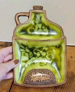 Mid Century Modern TREASURE CRAFT Green Jug ASHTRAY 1960's Myrtle Beach 8 3/4" - Picture 1 of 4