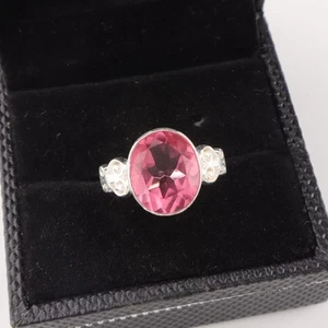 Pink Tourmaline Gemstone 925 Sterling Silver Ring Handmade Jewelry Ring For Gift - Picture 1 of 3
