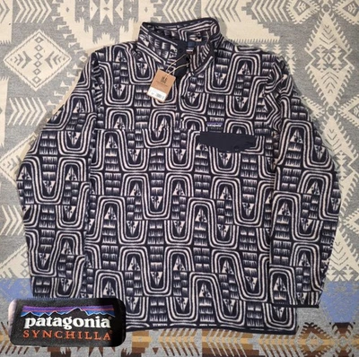 Herren Patagonia leichter Synchilla Snap-T Fleecepullover SUNKEN BLUE Gr. XL - Bild 1 von 4