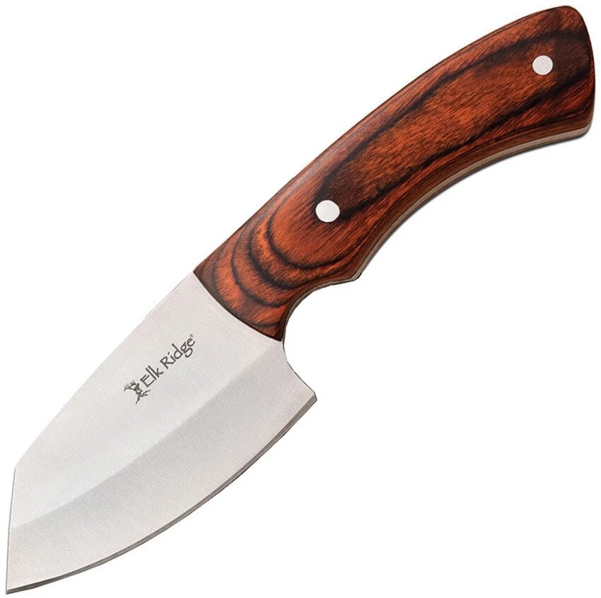 Cuchillo fijo Elk Ridge hoja de acero inoxidable marrón madera Pakka - ER-200-27BR Foto 1 de 1