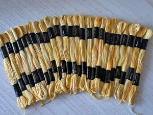 Coats & Clark Embroidery Floss Thread~Lot of 25 skeins~Variegated Yellow - Picture 1 of 4