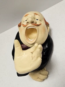 WHIMSICAL THIRSTY BARTENDER W/RED HAIR WINE BOTTLE HOLDER 6"x 9" - Picture 1 of 4