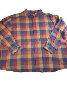 Duluth Trading Co. Relaxed Fit Plaid Button Up Shirt Size 4XL 100% Cotton Big - Picture 1 of 9
