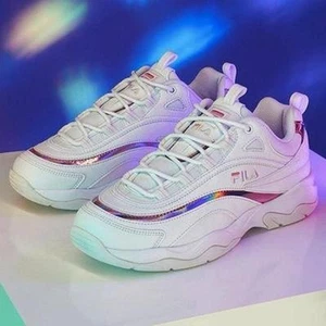 FILA White & Pink Holographic Chunky Shoes - Picture 1 of 8