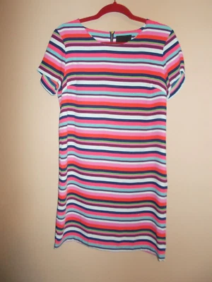 Vestido vaquero manga corta a rayas talla 6 de Cynthia Rowley para mujer Foto 1 de 3