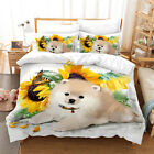 Cozy Soft Bedding Set Bedroom Flower Dog Decor Doona Cover S/D/Q/K Cute Kid Gift