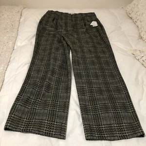Pantalones Bar III Talla 12 Estampado a Cuadros Plisados Delanteros Pierna Ancha Hierba-Jardín Multi Nuevos con Etiquetas - Imagen 1 de 20