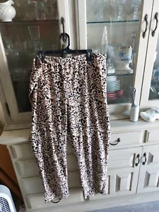 Women's Sweet Treasures Pajama Bottoms Leopard Print Plush 2X - Picture 1 of 3