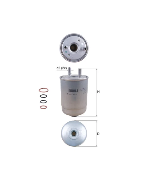 Filtro de combustible Mahle KL752/2D para Renault Scenic 3, Megane 3, Grand Scenic 3 Foto 1 de 1