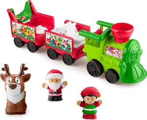 Little People Musical Christmas Train with Santa Elf & Reindeer Figures Playset - Picture 1 of 6
