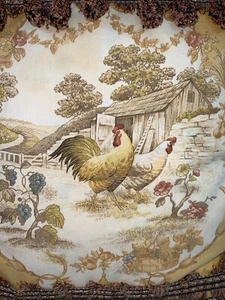 2 Waverly fabric French Country Aubusson Design Chicken Rooster throw pillows - Picture 1 of 11