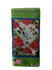 Hummingbird Haven Large Large House Garden Welcome Flag 28x40