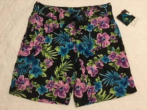 Neu mit Etikett Kanu Surf Katya Boardshorts schwarz & lila Blumenmuster UPF 50+ Damengröße 6 " - Bild 1 von 6