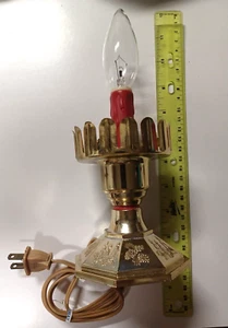 Vintage 50’s Noma Electric Christmas Hurricane Lamp 1pc w Holly Motif Chimneys - Picture 1 of 7