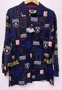 NUEVO CON ETIQUETAS De Colección Años 90 CHAPS Ralph Lauren Hecho en EE. UU. Camisa Polo Estampado Completo M Puerta Trasera - Imagen 1 de 7