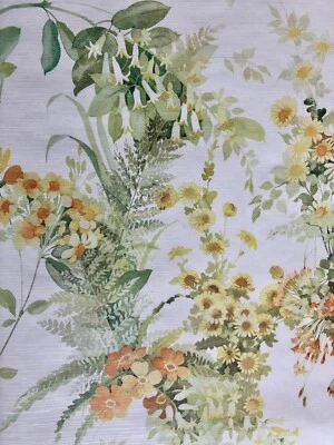 PAPEL DE PAREDE VINTAGE BOÊMIO BOTÂNICO FLORAL JARDIM ANOS 70 CORTE ABERTO PEQUENOS ROLOS 20,5" W - Imagem 1 de 4