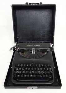 Máquina de escribir vintage Remington Rand modelo Deluxe 5 con estuche años 40 - Imagen 1 de 19