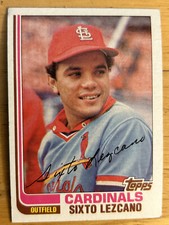 1982 Topps Sixto Lezcano Baseball Card #727 Cardinals Outfield Mid-Grade VG O/C