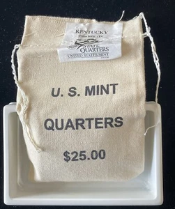 2001-D Kentucky Quarters $25 Mint Sewn Bag in U.S Mint Opened Box - Picture 1 of 2