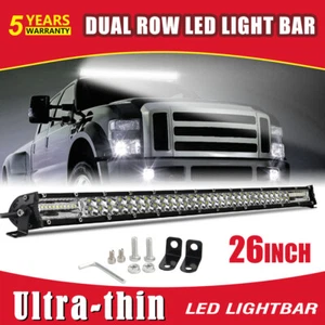 Combo de barra de luz LED de doble fila de 26 pulgadas para camioneta todoterreno Ford ATV 30" - Imagen 1 de 11
