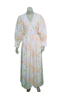 Pia Tjelta Floral Dess S 6 Women Casual Printed Long Puff Sleeve NEW 33642 - Picture 1 of 7