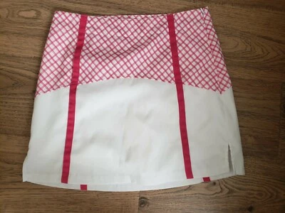 LADY HAGEN Golf Skort Women SZ 4 Pink White Pockets Side Zip Tennis Athleisure - Image 1 of 4