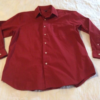 Croft And Barrow Mens Shirt Size M (15 1/2-16) 32-33 Button Up Long Sleeve Red - Image 1 of 4