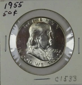 C1533 Stati Uniti, mezzo dollaro d'argento, 1955, fior di conio non circolato - Foto 1 di 4