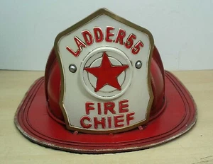 Vintage Leitern 55 Metall Feuerwehrchef Feuerwehr Hut Helm Wandbehang Retro - Bild 1 von 21
