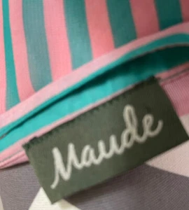 Anthropologie Maude Damen gestreiftes Kleid Gr. Small S rosa blaue Ärmel orig $ 90 - Bild 1 von 13