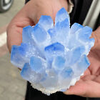 474G Amas de cristaux de quartz bleu naturel spécimen cristal fleurs décor
