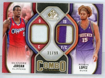 2009-10 SP Game Used Combo Deandre Jordan Robin Lopez Patch Relic #d 31/99 Suns - Image 1 of 2